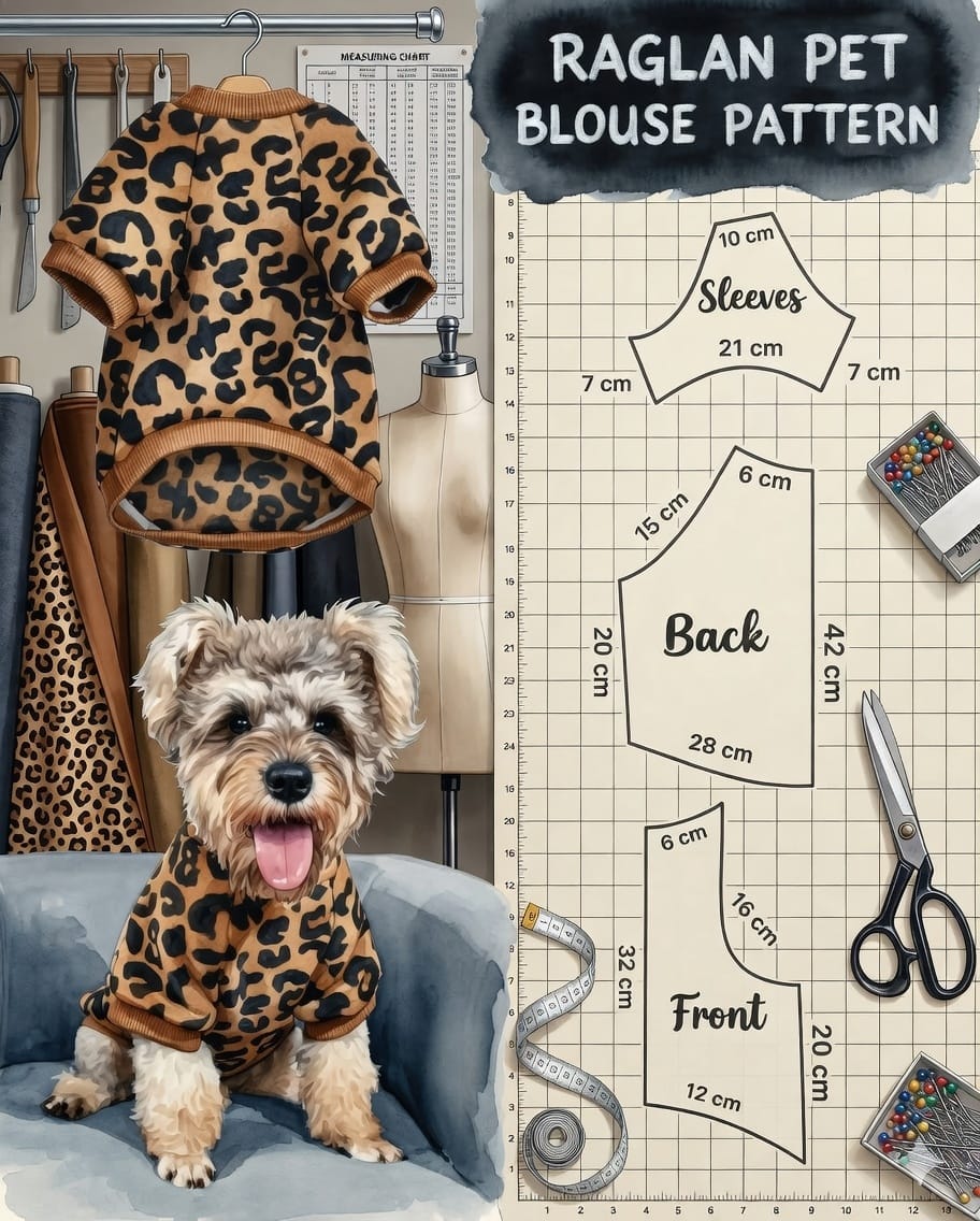 Raglan Pet Blouse Pattern - Hand Crafted