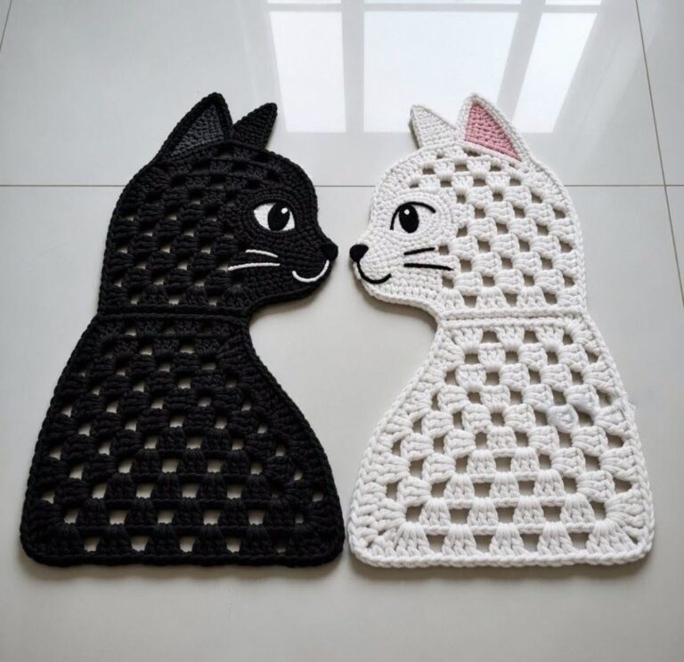 Kitty Crochet Rug Pattern - Hand Crafted