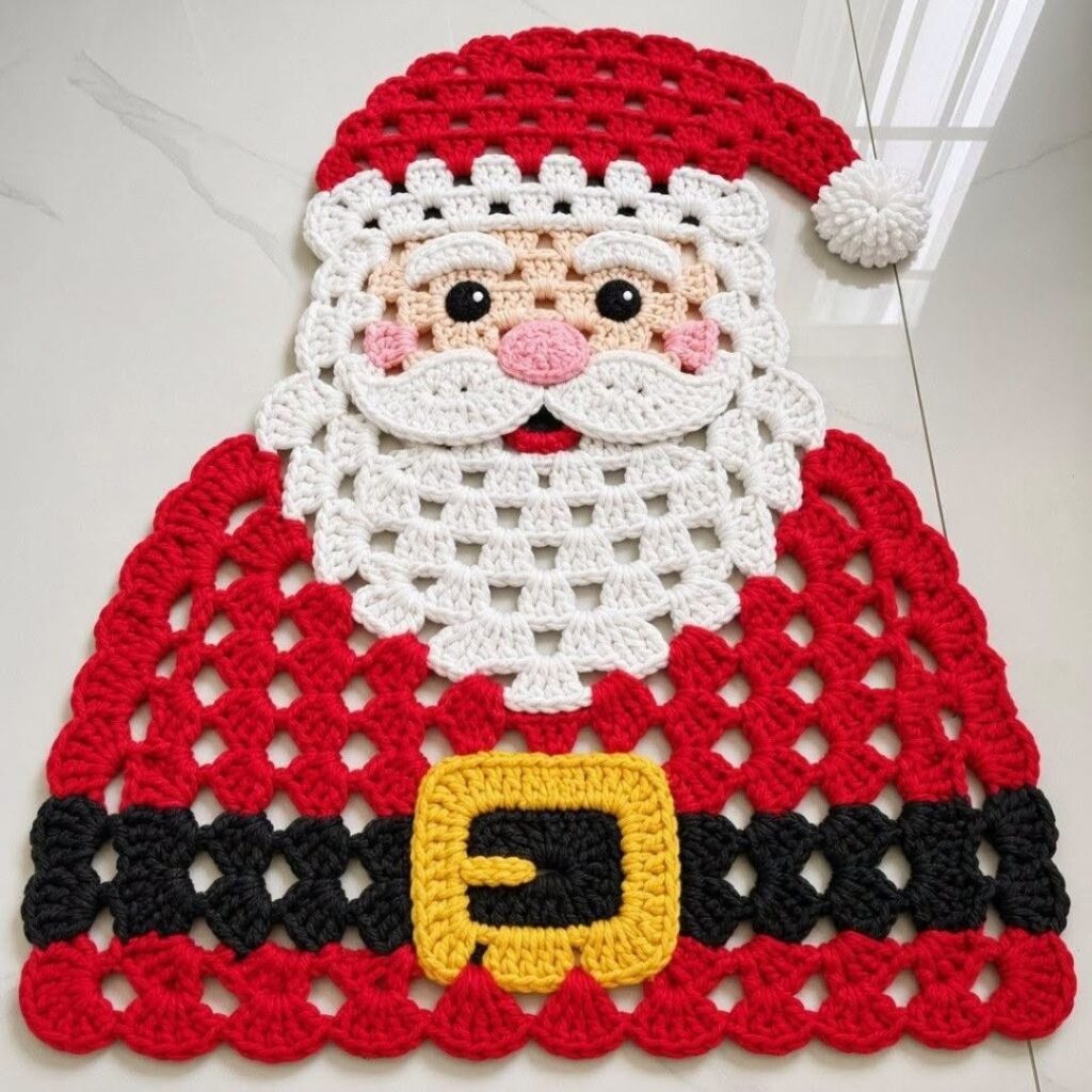 Define Pattern In Design Santa Claus Crochet Rug Pattern - Hand Crafted