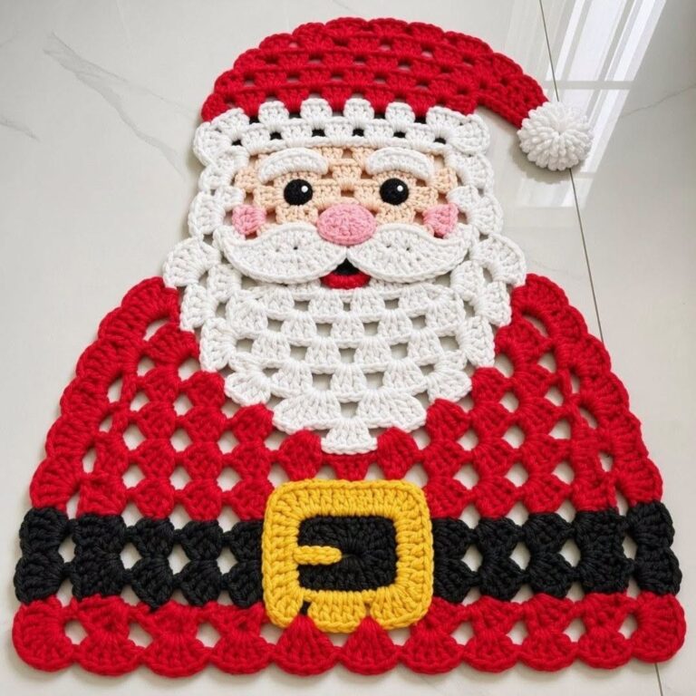 Santa Claus Crochet Rug Pattern - Hand Crafted